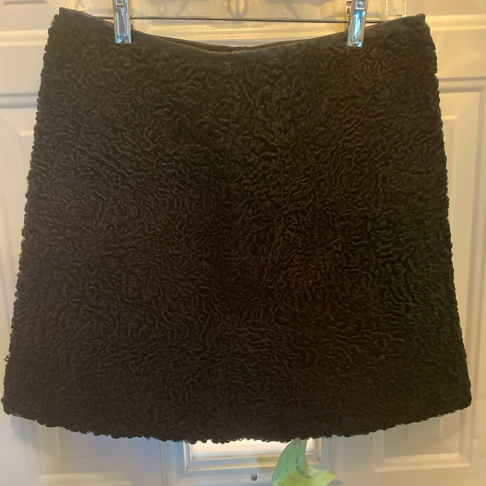 Curly Persian Lamb Black Skirt
